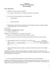 Ch 11 Directed Reading Guide Docx Chapter 11 Standard Costs And