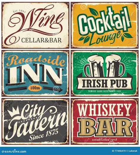 Vintage Tin Signs Collection with Various Drinks and Beverages Themes ...