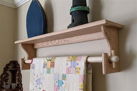 Handcrafted Wooden Quilt Rack Wall Mounted Wooden Quilt Rack