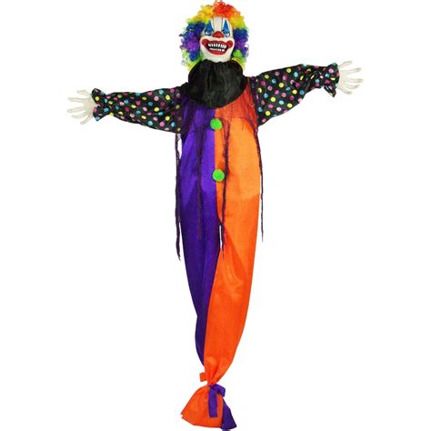 Haunted Hill Farm Life Size Animatronic Clown Indoor Outdoor Halloween Decoration Flashing