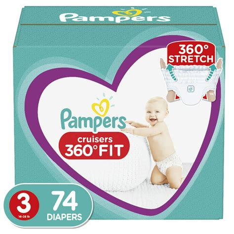 Pampers Cruisers 360 Fit Active Comfort Diapers Size 3 74 Ct