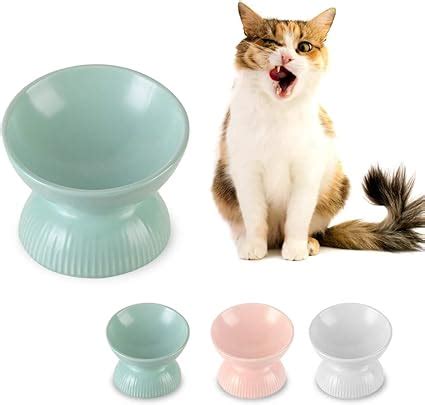 Raised Cat Food Bowls Ceramic Tilted Elevated Cat Bowls Anti Vomiting