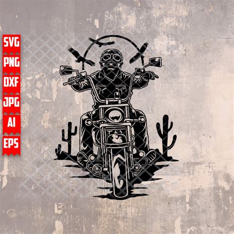 Biker Scene Svg Rider Dad Clipart Motorbike Cut File Etsy