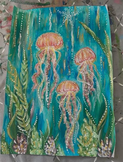 Jellyfish Painting🪼 In 2024 Jellyfish Painting Art Inspiration