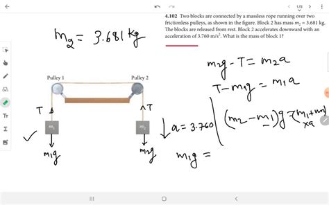 SOLVED Two Pulleys Two Strings And Two Blocks Ceiling Rope Attahed To