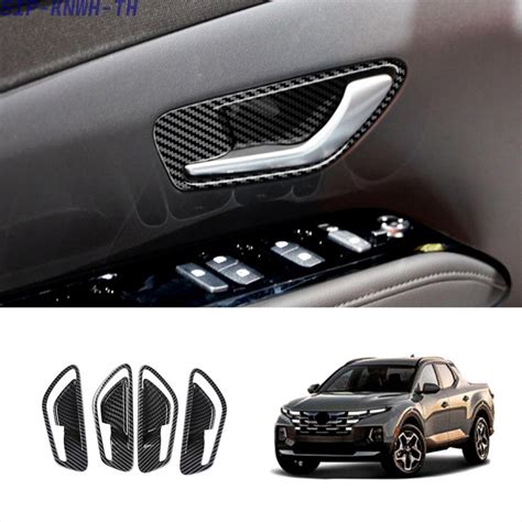 Carbon Fiber Abs Inner Door Handle Cover Edge For Hyundai Santa Cruz