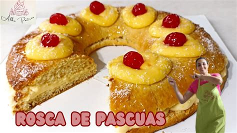 como hacer la más rica ROSCA DE PASCUAS rellena con crema pastelera