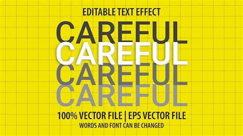 Premium Vector Editable Text Effect Modern 3d Careful And Minimal