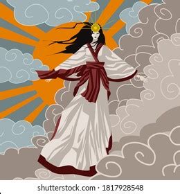 Amaterasu Shinto Sun Mythology Goddess Stock Vector Royalty Free