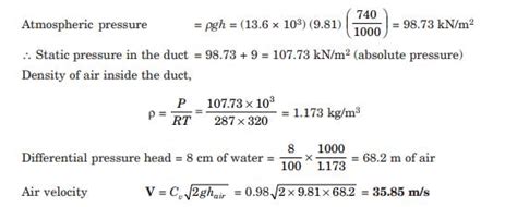 Solved A Pitot Static Tube Is Used To Measure The Velocity Of Air