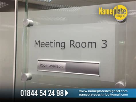 Meeting Room Glass Name Plate Signage In Bangladesh NamePlateBD