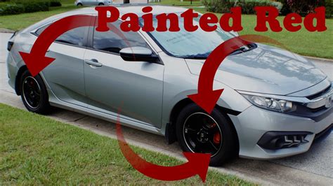 Paint Brake Calipers Red The Easy Way On A Th Gen Civic Youtube