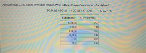 Solved Acetylene Gas C2h2 Is Used In Welding Torches What