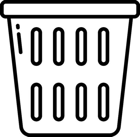 Premium Vector Laundry Basket Outline Vector Illustration