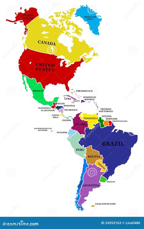 A Map North And South America Stock Illustration Illustration Of