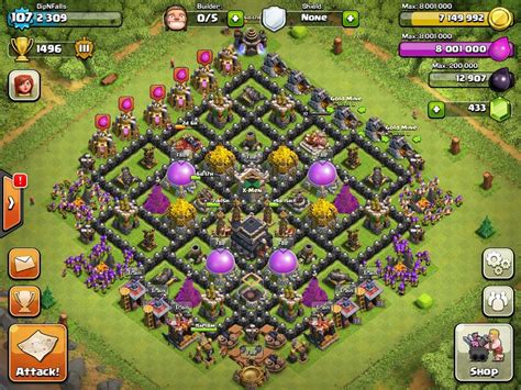 Clash Of Clans Town Hall Level Layout