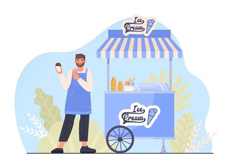 Premium Vector Ice Cream Seller