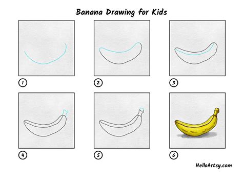 Banana Drawing Step By Step