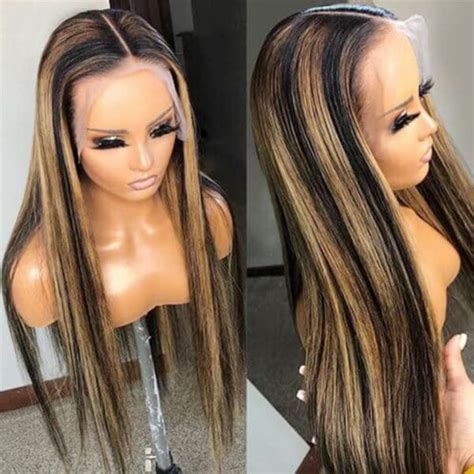 Balayage Honey Blonde Straight Wig Highlight X Hd Lace Frontal Wig