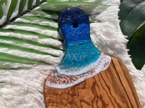 Ocean Charcuterie Board Resin Charcuterie Board Ocean Waves Cutting