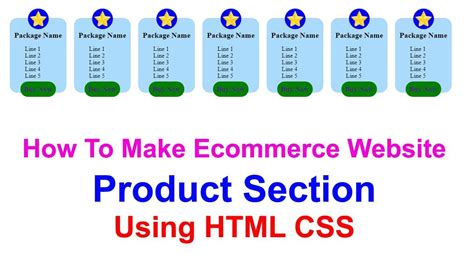 How To Make Ecommerce Website Product Section Using Html Css