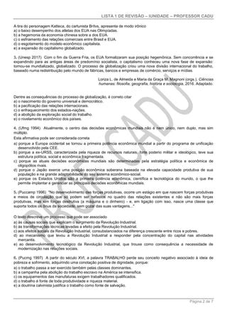 Primeira Lista Exercicios Globaliz Satrte Pdf