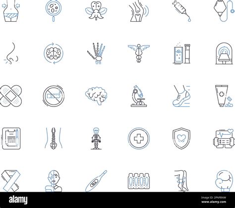 Clinic Line Icons Collection Treatment Consultation Checkup