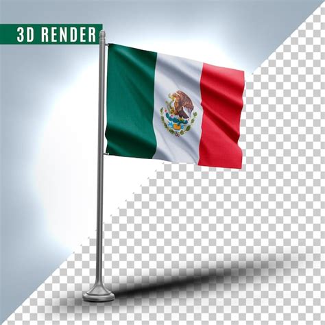 Bandeira texturizada 3d realista do méxico psd premium PSD Premium