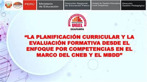 PLANIFICACIÓN CURRICULAR Y EVALUACIÓN FORMATIVA EN ELMARCO DEL CNEB Y