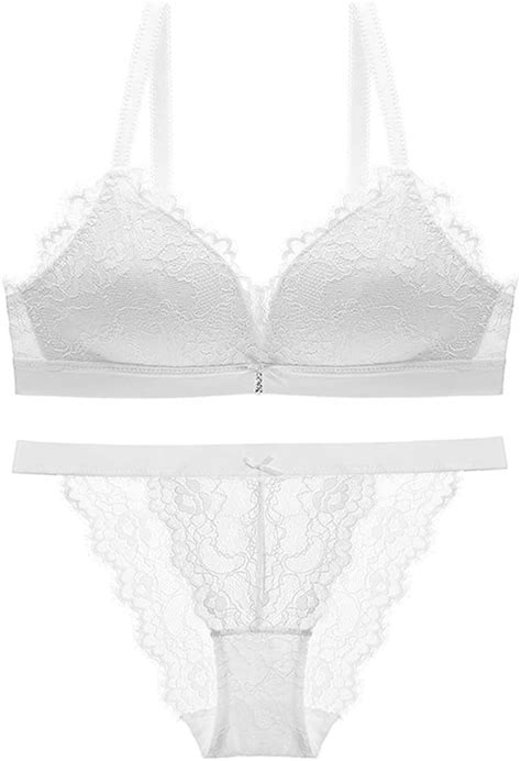 Shekini Women S Lingerie Bra Sets Non Wired Soft Adjustable Lace Bra With Panty Piece