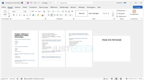 Word Mettre Une Seule Page En Paysage C Est Possible