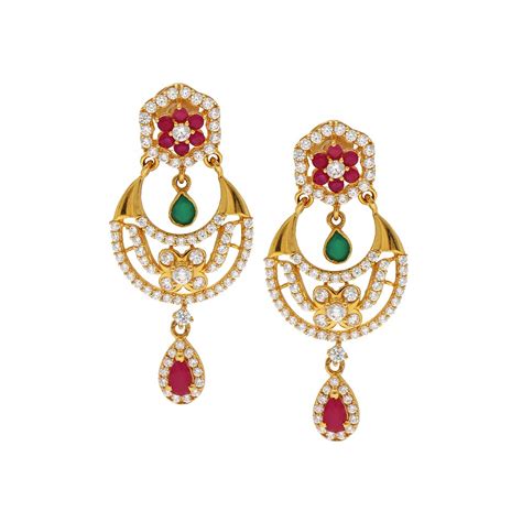 Buy Vaibhav Jewellers 22K Signity Gold Chandbali Earrings 82VI3380 Online from Vaibhav Jewellers