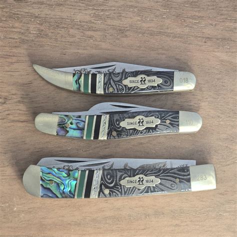 Kissing Crane Set Of 3 Limited Edition Serialized Slip Joint Knives For