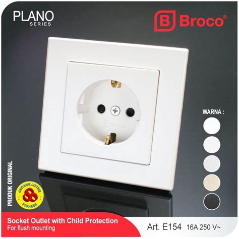 Jual Broco Stop Kontak Cp Putih Plano E S White Arde Socket