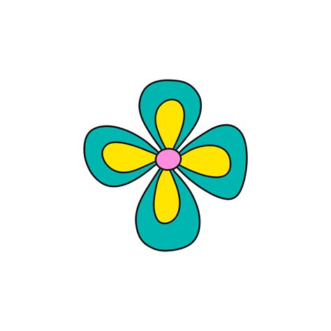 Mint Retro Flower 13468591 Png