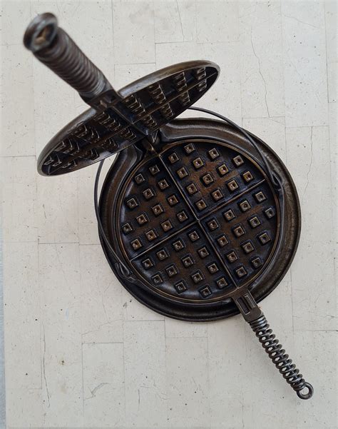 Wagner Ware Cast Iron Waffle Iron Sidney Pat Sept Etsy