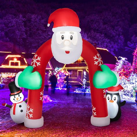 Tangkula 10 Ft Lighted Christmas Inflatable Archway Tangkula