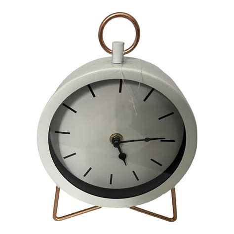 Retro Desk Clock White Etsy