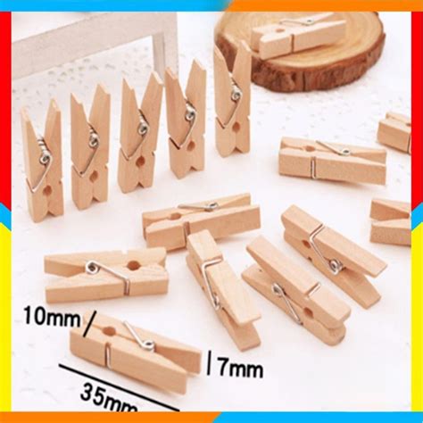 Jual Natural Bamboo Peg Jepitan Jemuran Bambu Isi 20 Pcs Shopee