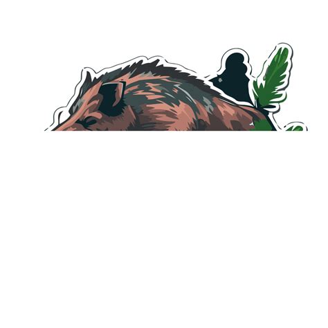 Wild Boar Sticker Forest Clipart Vector Sticker Design With Cartoon