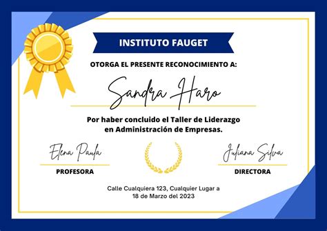 Plantilla De Certificado De Reconocimiento