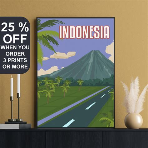 Indonesia Travel Poster Indonesia Print Honeymoon Souvenir Indonesia