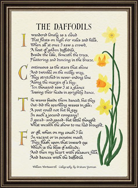 Daffodils Famous Poem by William Wordsworth I Wandered - Etsy Australia