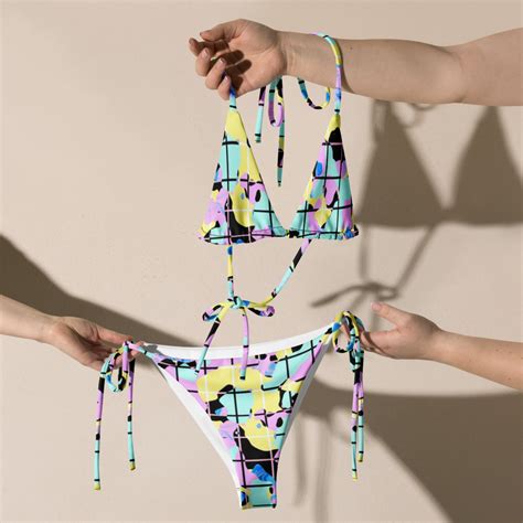 All Over Print Recycled String Bikini Variegated World Color On Storenvy