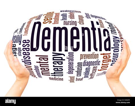 Dementia Word Cloud Hand Sphere Concept On White Background Stock Photo