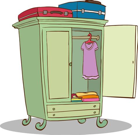 Open Door Wardrobe Cartoon Vector Illustration 16883432 Vector Art At