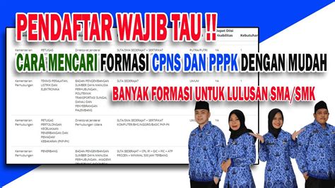 CARA MENCARI FORMASI CPNS DAN PPPK DENGAN MUDAH TAHUN 2021 BANYAK