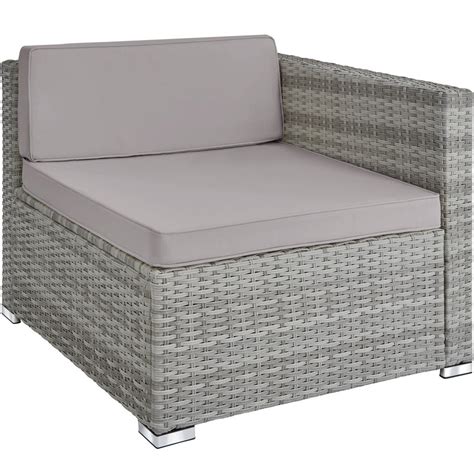 Tectake Wicker Loungeset Loungemeubel Zitgroep Tuinset Lichtgrijs