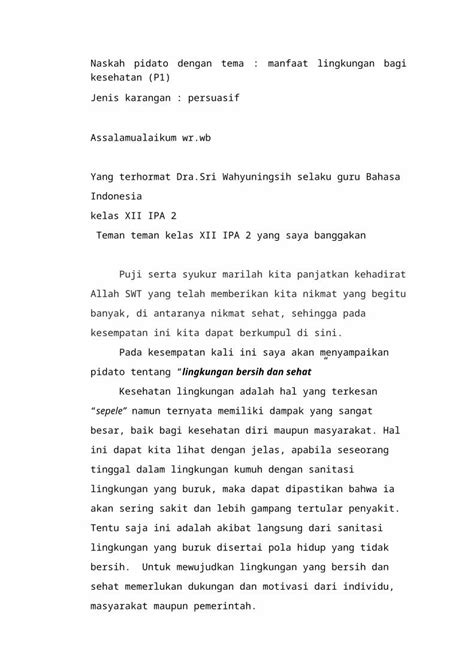 Docx Teks Pidato Ujian Praktek Bhs Ina Dokumen Tips