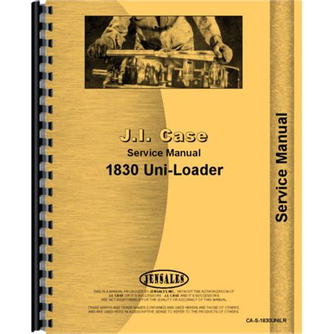 Case 1830 Uniloader Service Manual